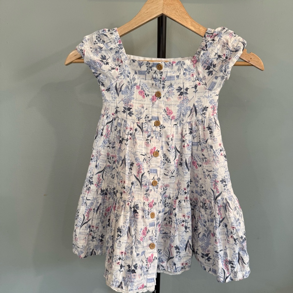 Joie White Cotton Floral toddler dress